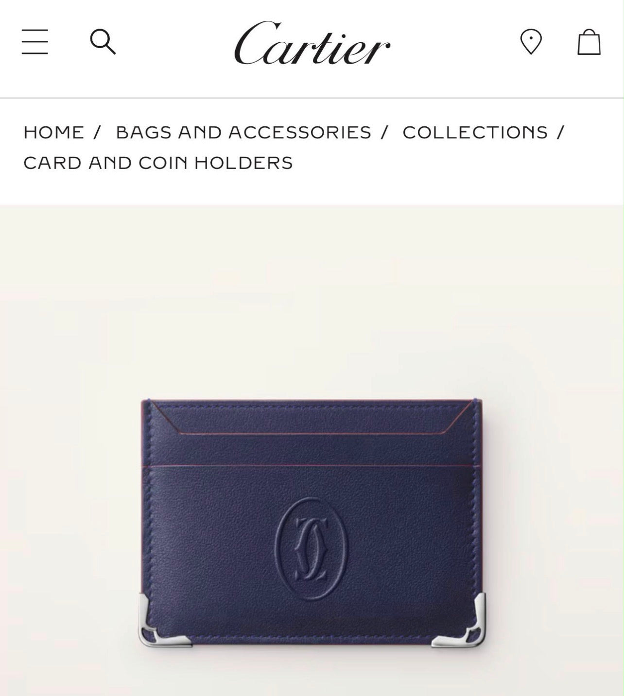 Cartier card holder with cake