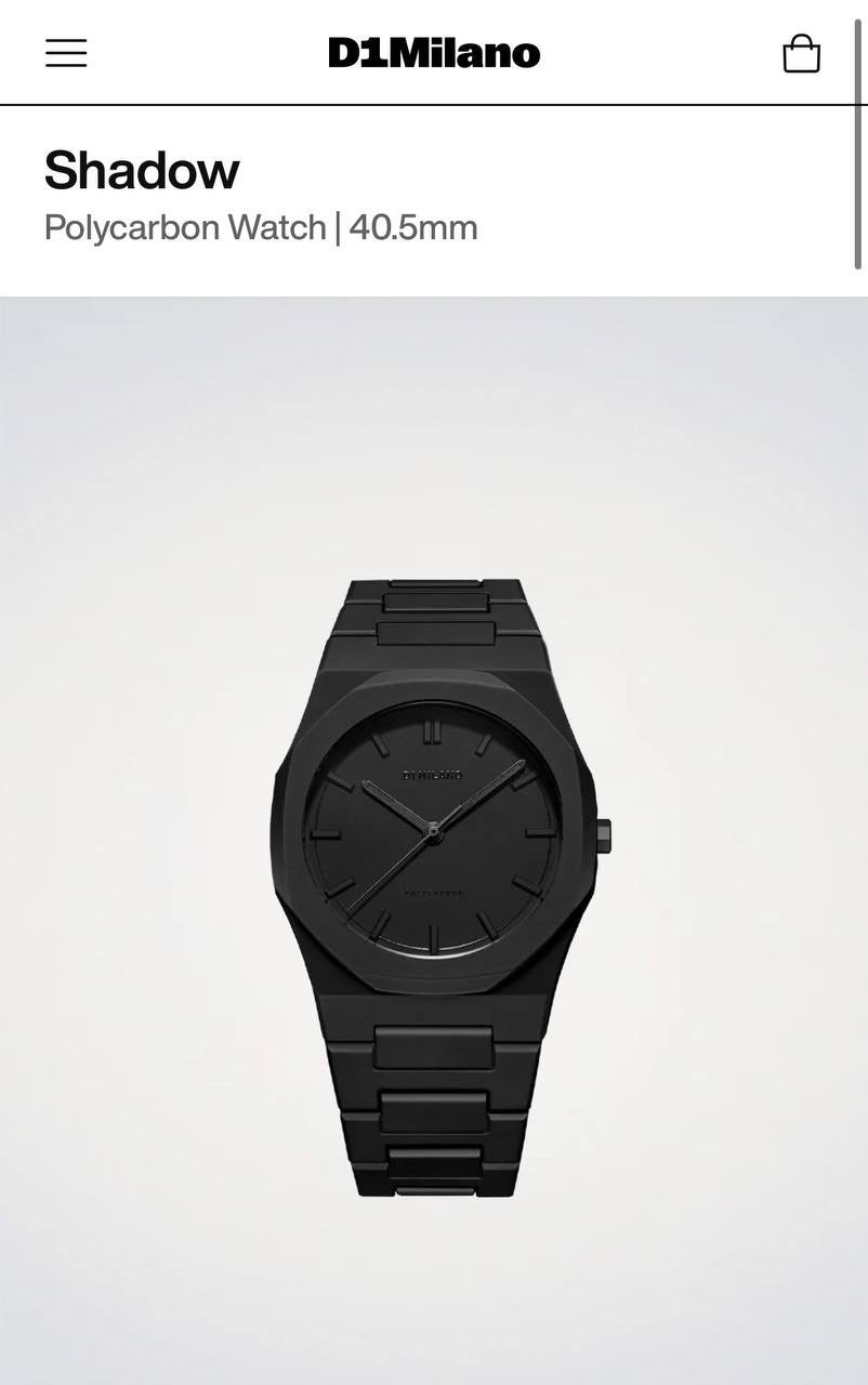 بوكس مستطيل d1 milano ساعة سوداء