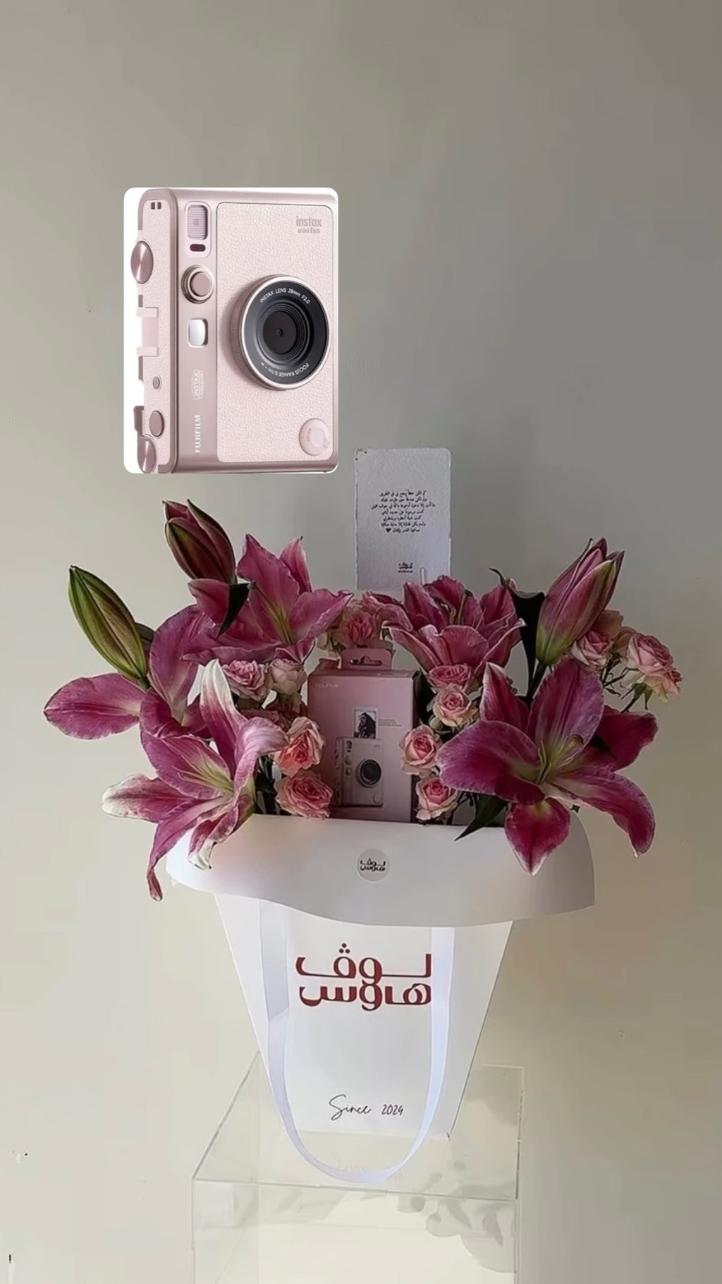 Instax mini Evo  كاميرا وردية