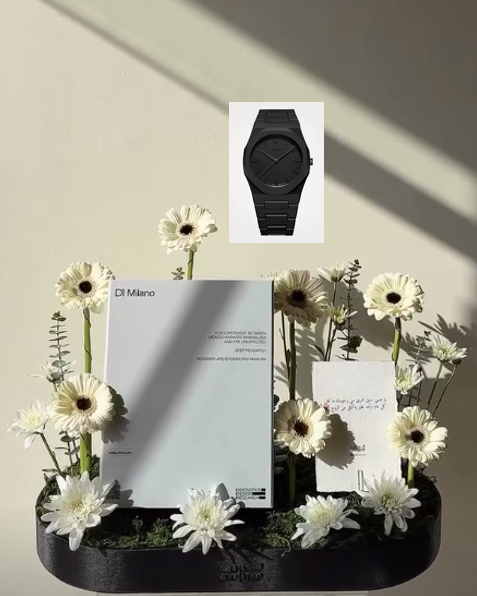 بوكس مستطيل d1 milano ساعة سوداء