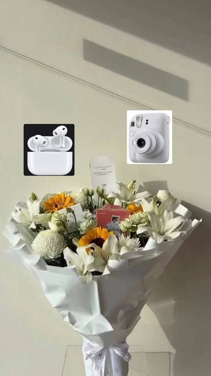Instax mini evo , apple  كيمرا وسماعة