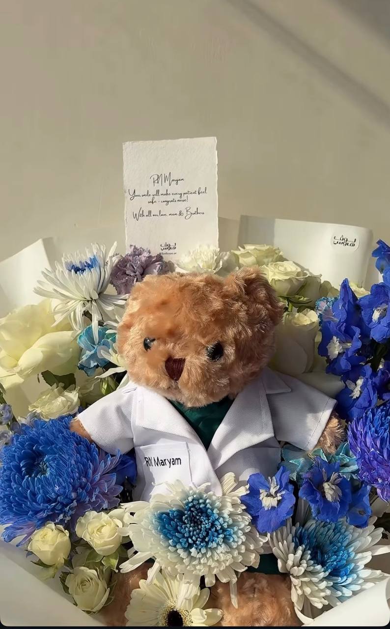 Doctor Teddy – Blue Bouquet