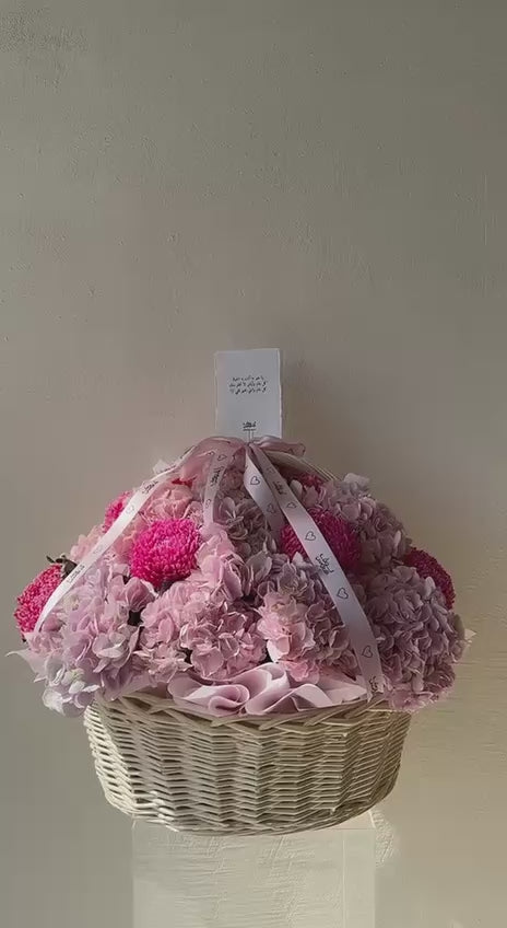 سلة هيدرنجا وردي XL